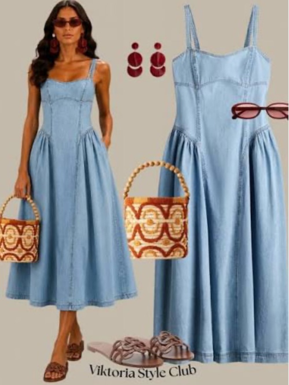 Classic denim midi dress - NWT, size S - Picture 9 of 16